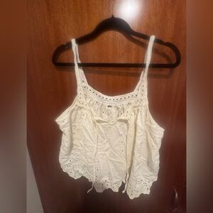Rip Curl Cream Eyelet Tank Top